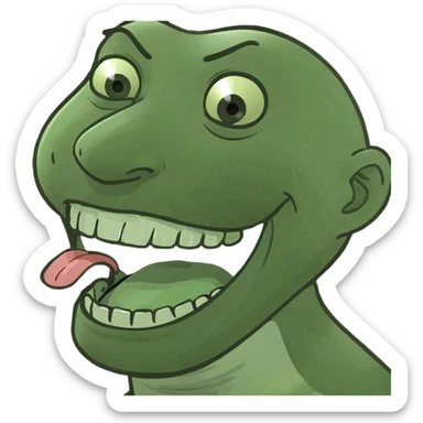 guy choking himself while laughing  sticker