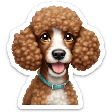 Poodle-girl dog, very cute, red-brown hair sticker