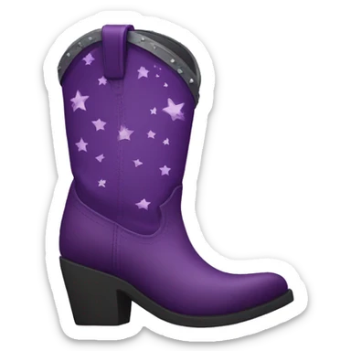 Western purple boots with stars  sticker