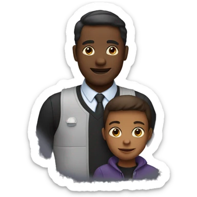 Black emoji with a dad  sticker