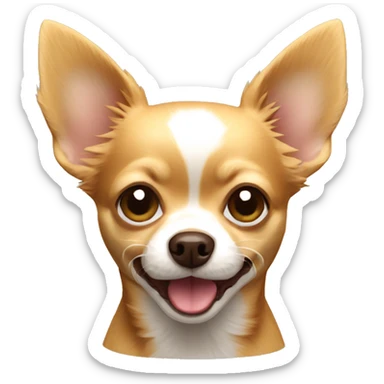 Gold-brown, fuzzy Chihuahua barking sticker