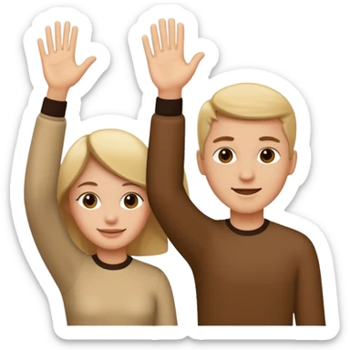 Two feet high fiving  sticker