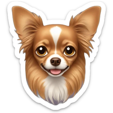 brown chihuahua with long hair sticker