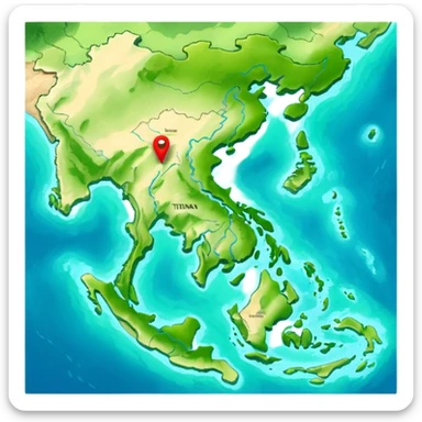 a vietnam map with no other countries around it sticker