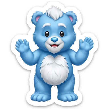 blue care bear yeti sticker