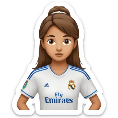 Girl in real madrid jersey sticker