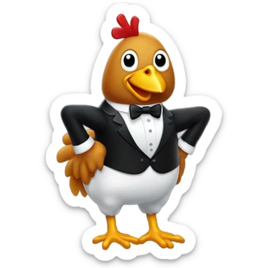 personified chicken leg wearing a tuxedo sticker