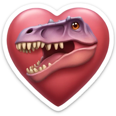 Dinosaur heart sticker