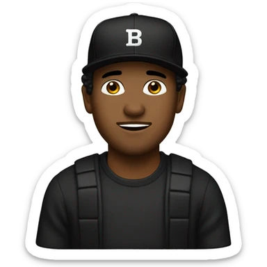Brown guy whit black baseball hat, Boondock  style sticker