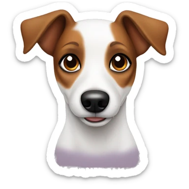 Jack Russell dog with brown eyes in heart sticker