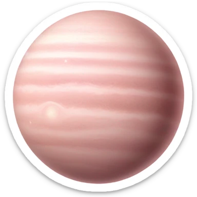 Pale pink planet with rings sticker