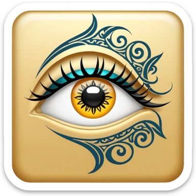 Make a logo with a lash side in the Iranian style and make the logo cool. sticker