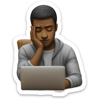 Depressed from too much studying  sticker