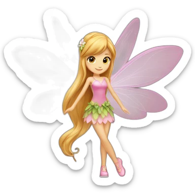 flora-the-winx-girl-long-fairy-wings-brown-and-blond-hair sticker