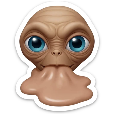 E.T. The Extra-Terrestrial from the movie puking sticker