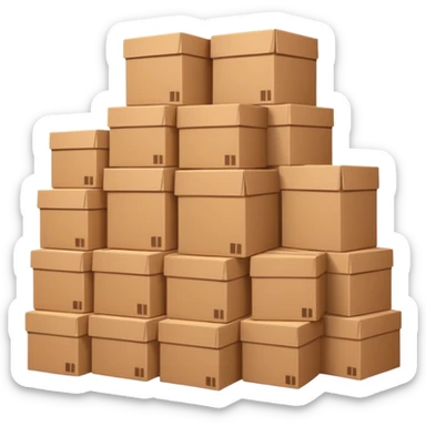gigantic pile of cardboard boxes, 100 of them  sticker
