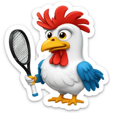 un gallo con tenis sticker