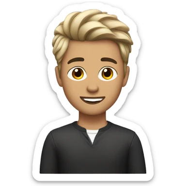 young man with brown eyes and fashionable haircut sticker