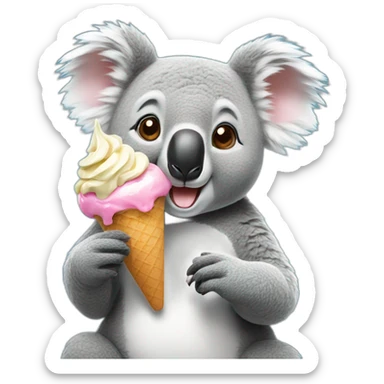 Koala eating ice cream sticker