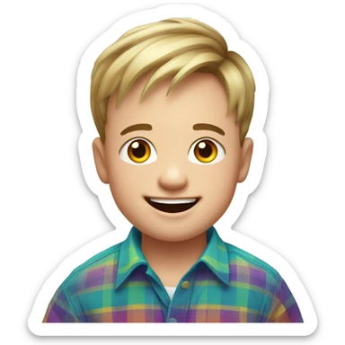 Down syndrome boy sticker