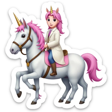 unicorn riding a donkey sticker