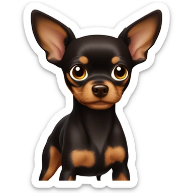 Russian toy terrier dark brown sticker