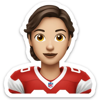BRUNETTE woman football RED sticker
