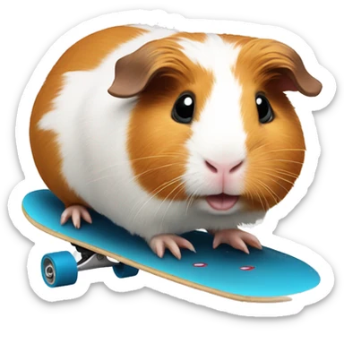 guinea pig riding a skateboard  sticker