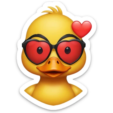 Make a frame emoji and inside it is a duck wearing red heart sunnies and the background is sky or anything blue make it like this 🌇 but what I described inside  sticker