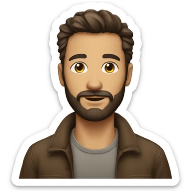Homme brun avec une barbe sticker