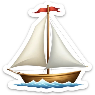 White sail no boat sticker