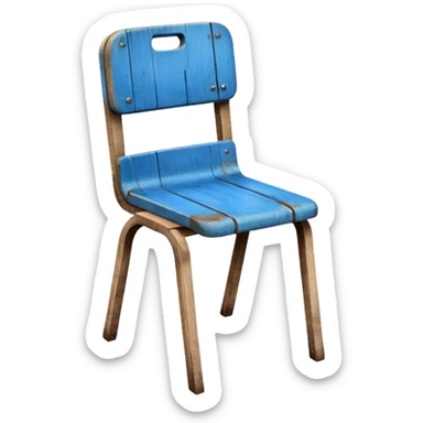 blue school chair sticker