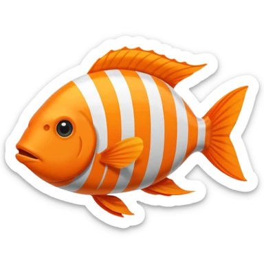 Orange çizgili Fish sticker