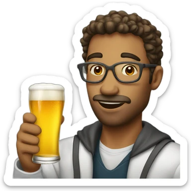 Phd student drinking beer sticker