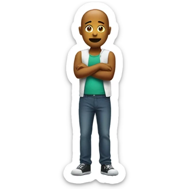 Thinking emoji with hands on his hips sticker