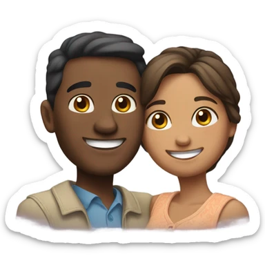 smiling couple indoors together sticker