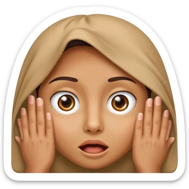 Person doing peekaboo with eye tinge out sticker