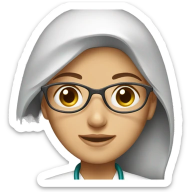 Iranian female doctor wearing a stethoscope sticker