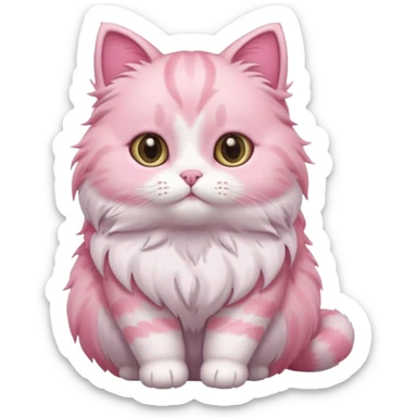 cute pink cat, full body. different body shape. sticker