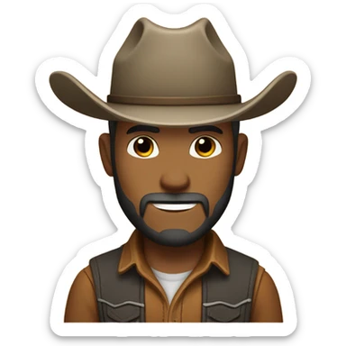 Cowboy White dude with a beard sticker