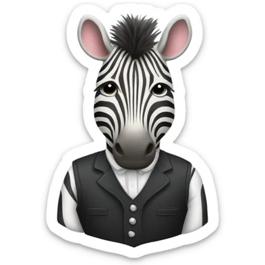 Zebra wearing a waistcoats  sticker