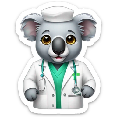 Koala dressed as pharmacist sticker
