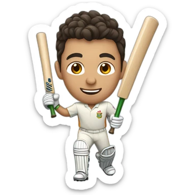 Cristiano playing cricket sticker