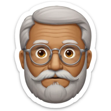  portrait of old man with big, scruffy beard wearing glasses sticker