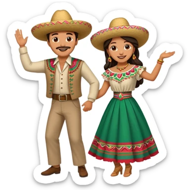 Mexican couple dancing  sticker