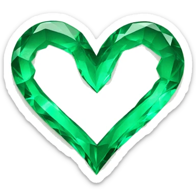 Emerald green iphone heart emoji sticker