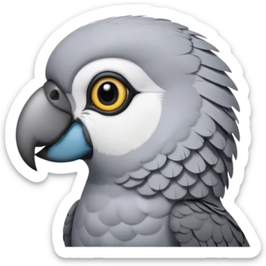 gray parrot  sticker
