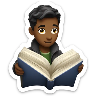 boy reading sherlock holmes book sticker