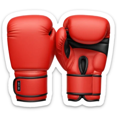 Minimalistic flat vector icon, iOS style, thin black contour on white background. Boxing gloves or a fighter silhouette in stance. sticker