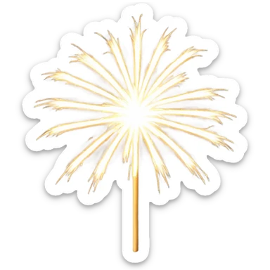 White sparkler fireworks  sticker